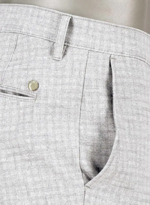 ALBERTO Hose Rob, Slim Fit, Jersey, hellgrau kariert^ Hosen