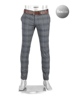 ALBERTO Hose Rob, Slim Fit, Jersey, grau kariert^ Hosen