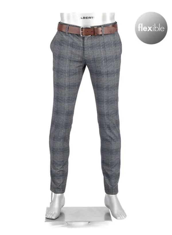 ALBERTO Hose Rob, Slim Fit, Jersey, grau kariert^ Hosen