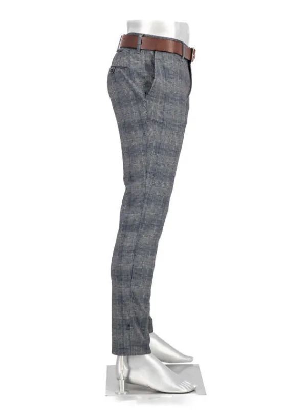 ALBERTO Hose Rob, Slim Fit, Jersey, grau kariert^ Hosen