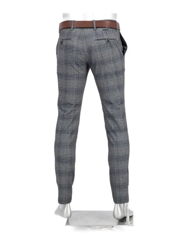 ALBERTO Hose Rob, Slim Fit, Jersey, grau kariert^ Hosen