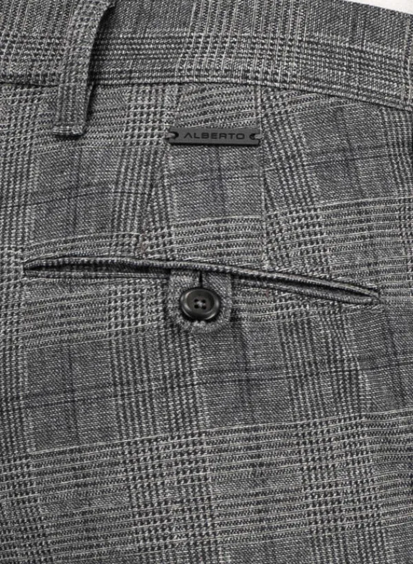 ALBERTO Hose Rob, Slim Fit, Jersey, grau kariert^ Hosen