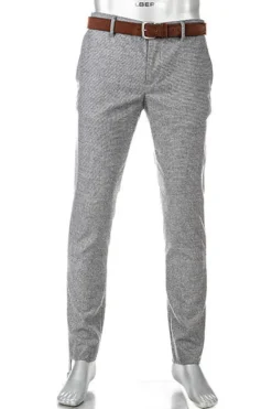 ALBERTO Hose, Slim Fit, Wolle waschbar, grau meliert^ Dressy|Hosen