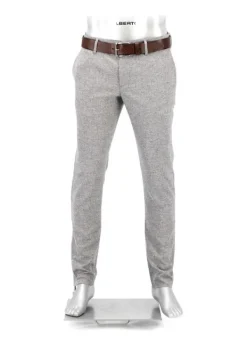 ALBERTO Hose, Slim Fit, Wolle waschbar, hellgrau meliert^ Hosen