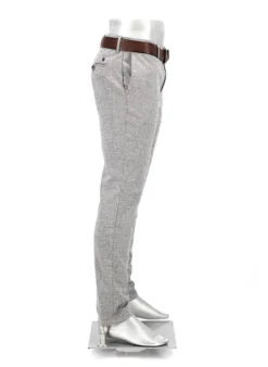 ALBERTO Hose, Slim Fit, Wolle waschbar, hellgrau meliert^ Hosen