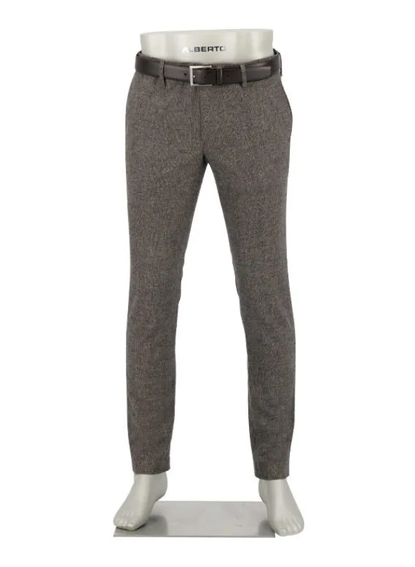 ALBERTO Hose, Slim Fit, Wolle waschbar, greige meliert^ Hosen