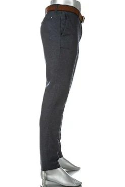 ALBERTO Hose, Slim Fit, Wolle waschbar, navy meliert^ Dressy|Hosen