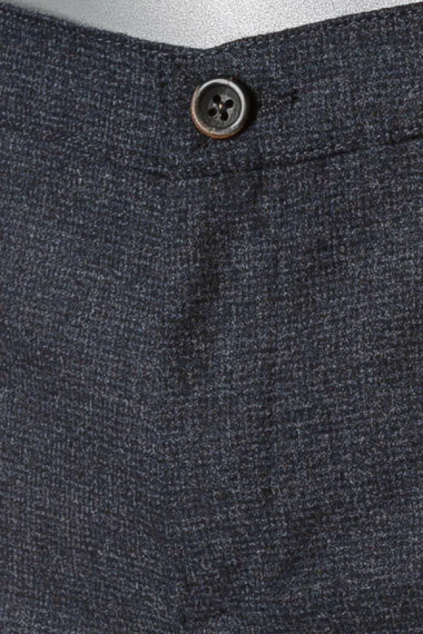 ALBERTO Hose, Slim Fit, Wolle waschbar, navy meliert^ Dressy|Hosen