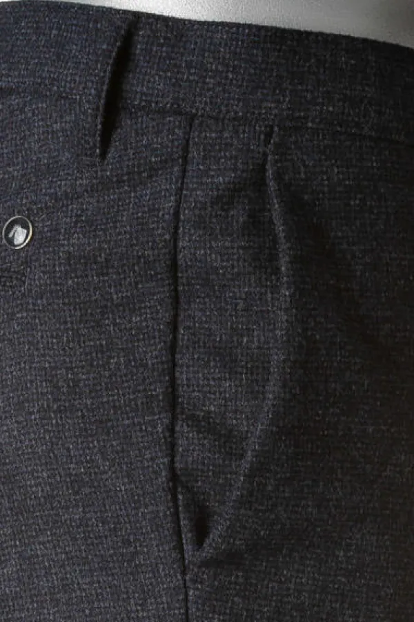 ALBERTO Hose, Slim Fit, Wolle waschbar, navy meliert^ Dressy|Hosen