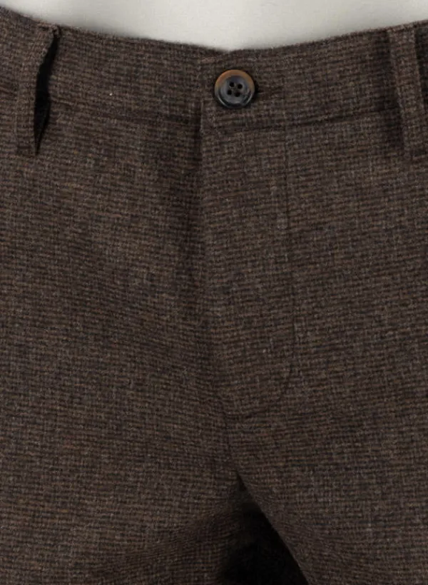 ALBERTO Hose, Slim Fit, Wolle waschbar, dunkelbraun meliert^ Hosen