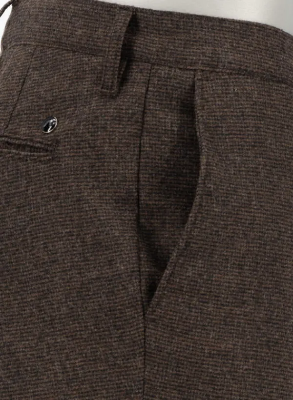 ALBERTO Hose, Slim Fit, Wolle waschbar, dunkelbraun meliert^ Hosen