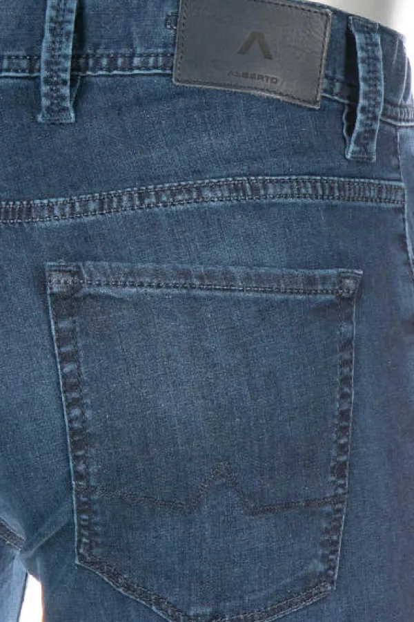 ALBERTO Jeans Pipe, Regular Fit, Baumwolle-Tencel™, dunkelblau^ Jeans
