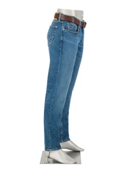 ALBERTO Jeans Slipe, Tapered Fit, Baumwoll-Stretch, blau^ Jeans