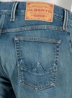 ALBERTO Jeans Slipe, Tapered Fit, Japan Denim, dunkelblau^ Jeans