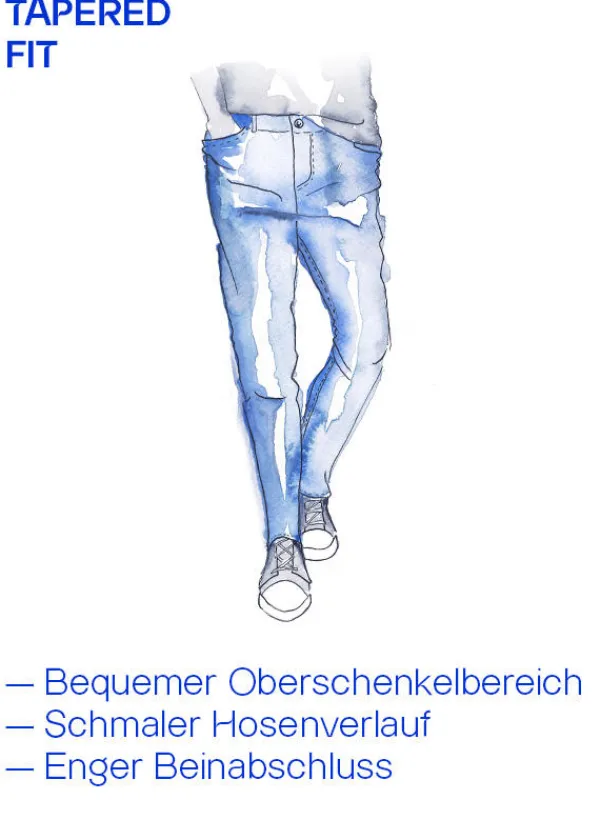ALBERTO Jeans Slipe, Tapered Fit, Organic Denim, blau^ Jeans