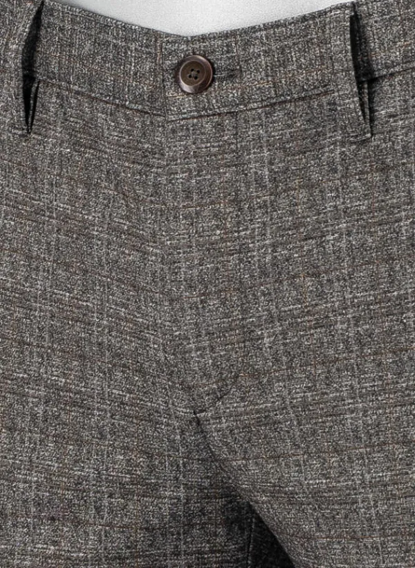 ALBERTO Jersey Check, Rob, Slim Fit, Mikrofaser-Mix, graubraun kariert^ Hosen