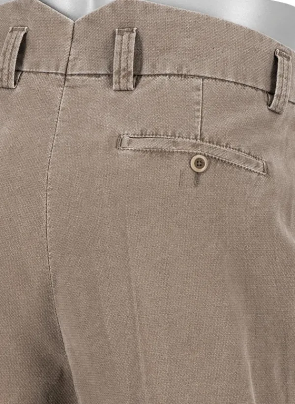 ALBERTO Mini Oxford, Ted-C, Wide Fit, Baumwoll-Stretch, cropped, braun meliert^ Hosen