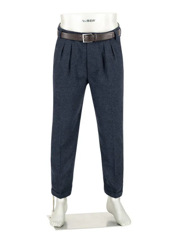 ALBERTO Mini Oxford, Ted-C, Wide Fit, Wolle cropped, navy^ Hosen
