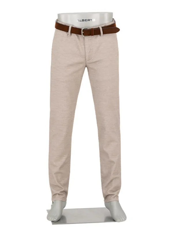 ALBERTO New Wool Look, Lou, Regular Fit, Baumwoll-Stretch, ecru-greige meliert^ Hosen