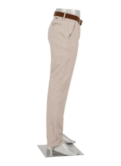ALBERTO New Wool Look, Lou, Regular Fit, Baumwoll-Stretch, ecru-greige meliert^ Hosen
