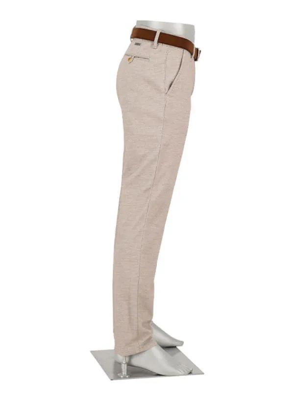 ALBERTO New Wool Look, Lou, Regular Fit, Baumwoll-Stretch, ecru-greige meliert^ Hosen