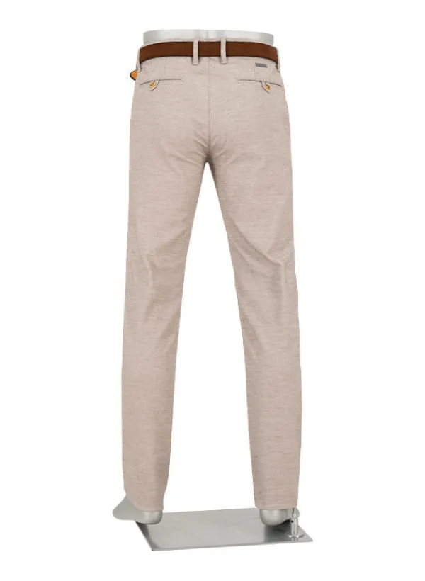 ALBERTO New Wool Look, Lou, Regular Fit, Baumwoll-Stretch, ecru-greige meliert^ Hosen