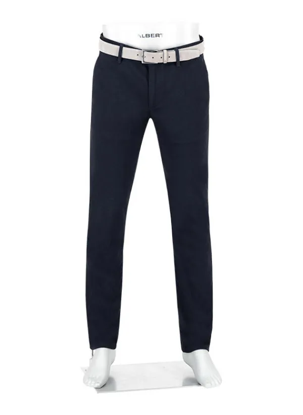 ALBERTO New Wool Look, Lou, Regular Fit, Baumwoll-Stretch, navy meliert^ Hosen