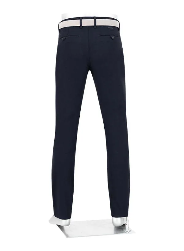 ALBERTO New Wool Look, Lou, Regular Fit, Baumwoll-Stretch, navy meliert^ Hosen