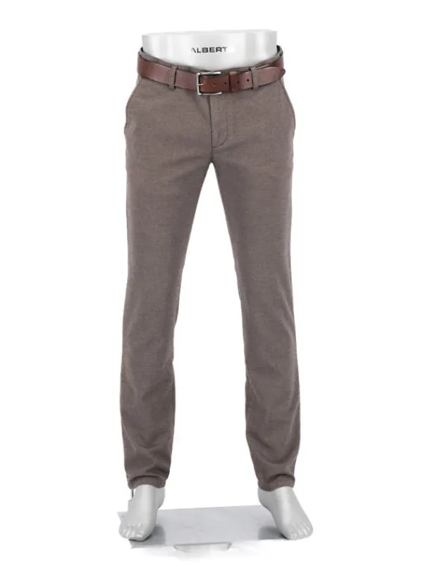 ALBERTO New Wool Look, Lou, Regular Fit, Baumwoll-Stretch, braun meliert^ Hosen