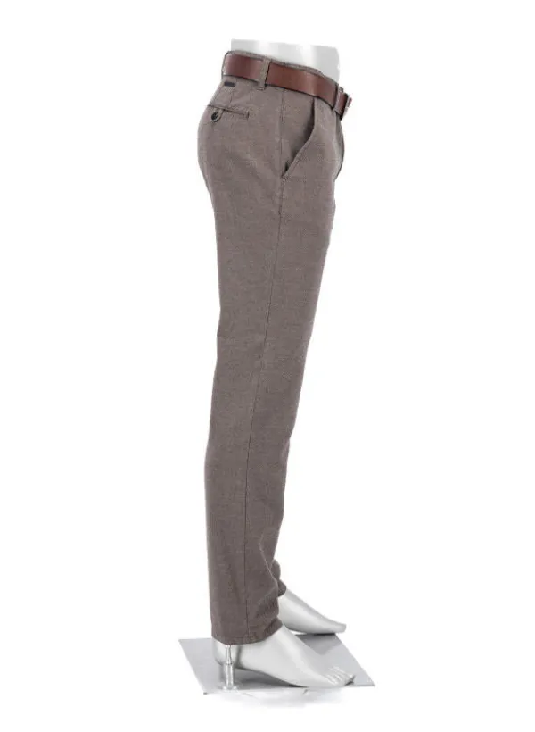 ALBERTO New Wool Look, Lou, Regular Fit, Baumwoll-Stretch, braun meliert^ Hosen