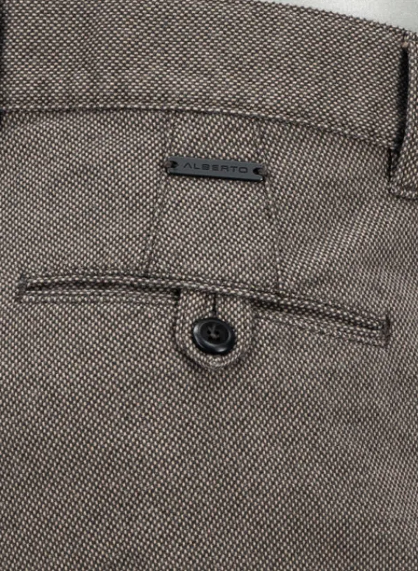 ALBERTO New Wool Look, Lou, Regular Fit, Baumwoll-Stretch, braun meliert^ Hosen