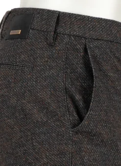 ALBERTO Smooth Jersey, Rob, Slim Fit, Mikrofaser-Stretch, anthra-cognac gemustert^ Hosen|Dressy