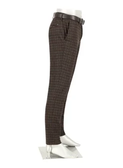 ALBERTO Smooth Jersey, Rob, Slim Fit, Mikrofaser-Stretch, dunkelbraun gemustert^ Hosen