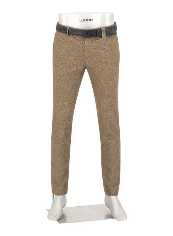 ALBERTO Smooth Jersey, Rob, Slim Fit, Mikrofaser-Stretch, braun-beige-ocker gemustert^ Hosen|Dressy