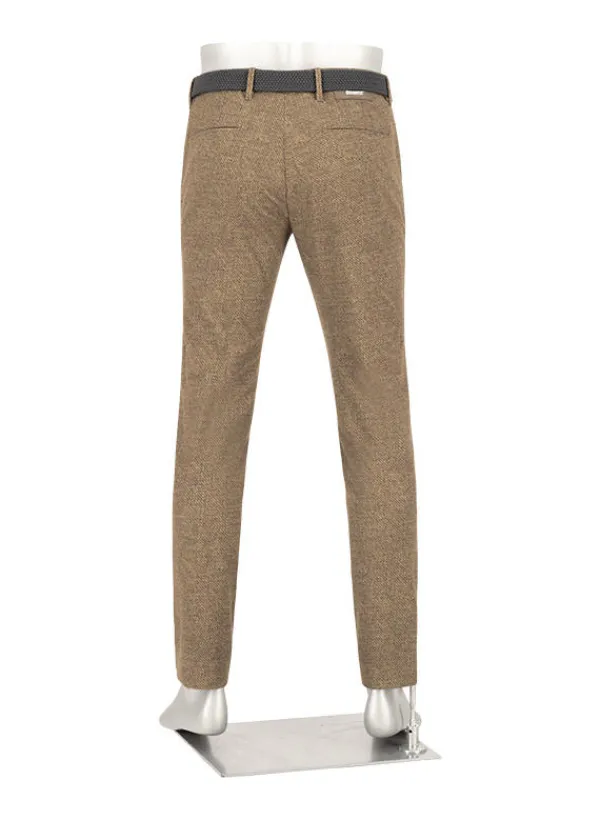 ALBERTO Smooth Jersey, Rob, Slim Fit, Mikrofaser-Stretch, braun-beige-ocker gemustert^ Hosen|Dressy