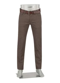 ALBERTO Soft Touch, Pipe, Regular Fit, Baumwoll-Stretch, dunkelbraun meliert^ Hosen