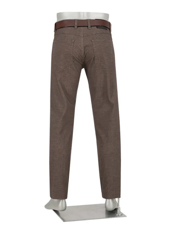 ALBERTO Soft Touch, Pipe, Regular Fit, Baumwoll-Stretch, dunkelbraun meliert^ Hosen