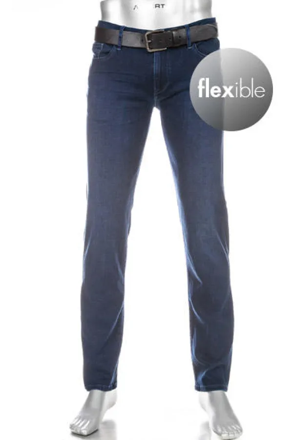 ALBERTO Tencel™, Pipe, Regular Fit, Baumwoll-Mix, navy^ Jeans|Premium Business Jeans