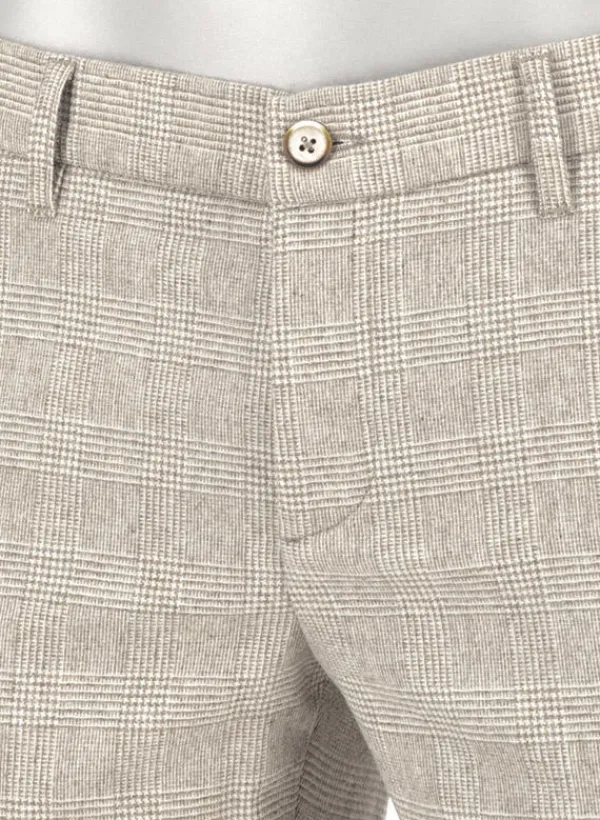 ALBERTO Wool Ceck, Lou, Regular Fit, Woll-Stretch, beige kariert^ Hosen|Chino