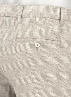 ALBERTO Wool Ceck, Lou, Regular Fit, Woll-Stretch, beige kariert^ Hosen|Chino