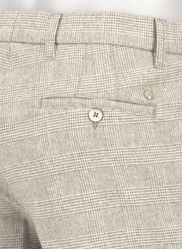 ALBERTO Wool Ceck, Lou, Regular Fit, Woll-Stretch, beige kariert^ Hosen|Chino