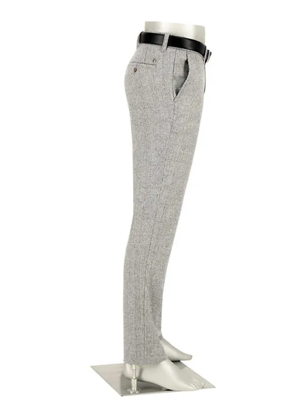 ALBERTO Wool Ceck, Lou, Regular Fit, Woll-Stretch, greige kariert^ Hosen|Chino