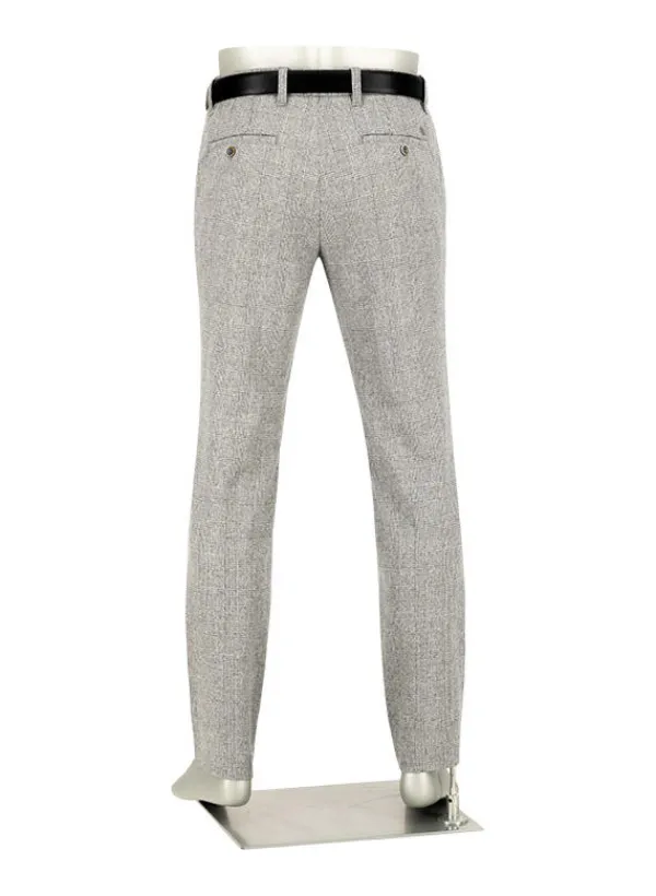 ALBERTO Wool Ceck, Lou, Regular Fit, Woll-Stretch, greige kariert^ Hosen|Chino