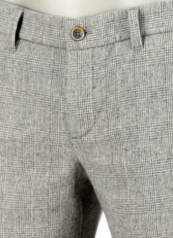 ALBERTO Wool Ceck, Lou, Regular Fit, Woll-Stretch, greige kariert^ Hosen|Chino