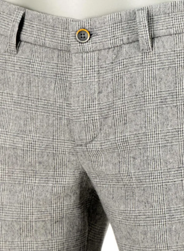 ALBERTO Wool Ceck, Lou, Regular Fit, Woll-Stretch, greige kariert^ Hosen|Chino