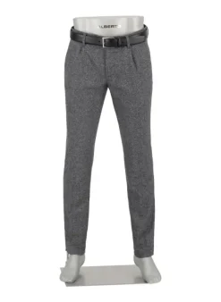 ALBERTO Wool Herringbone, Lou, Regular Fit, Wolle-Seide, grau gemustert^ Hosen|Chino