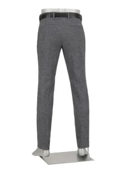 ALBERTO Wool Herringbone, Lou, Regular Fit, Wolle-Seide, grau gemustert^ Hosen|Chino